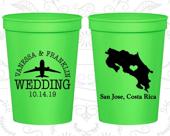 Costa Rica Wedding Cups, Costa Rica Wedding, Wedding Cups, Destination Wedding, Wedding Cup Favors, San Jose Cups (169) Il_570xn