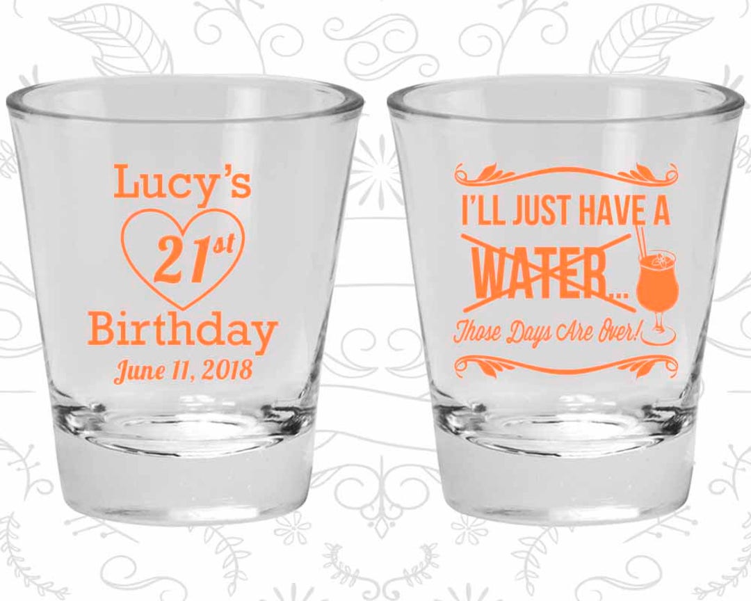 21st Birthday Shot Glasses, Custom Birthday Glasses, I'll Just Have A