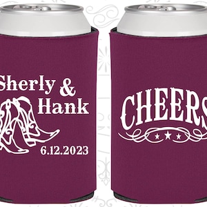 Personalized Wedding Favors, Cheers Wedding Favors, Country Wedding Favors, Cowboy Boots, Beverage Insulators | 611