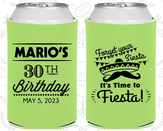 30th Birthday, 30th Birthday Party, Forget your siesta, its time to fiesta, Fiesta Birthday Party, Birthday Can Coolers (20034) Il_570xn