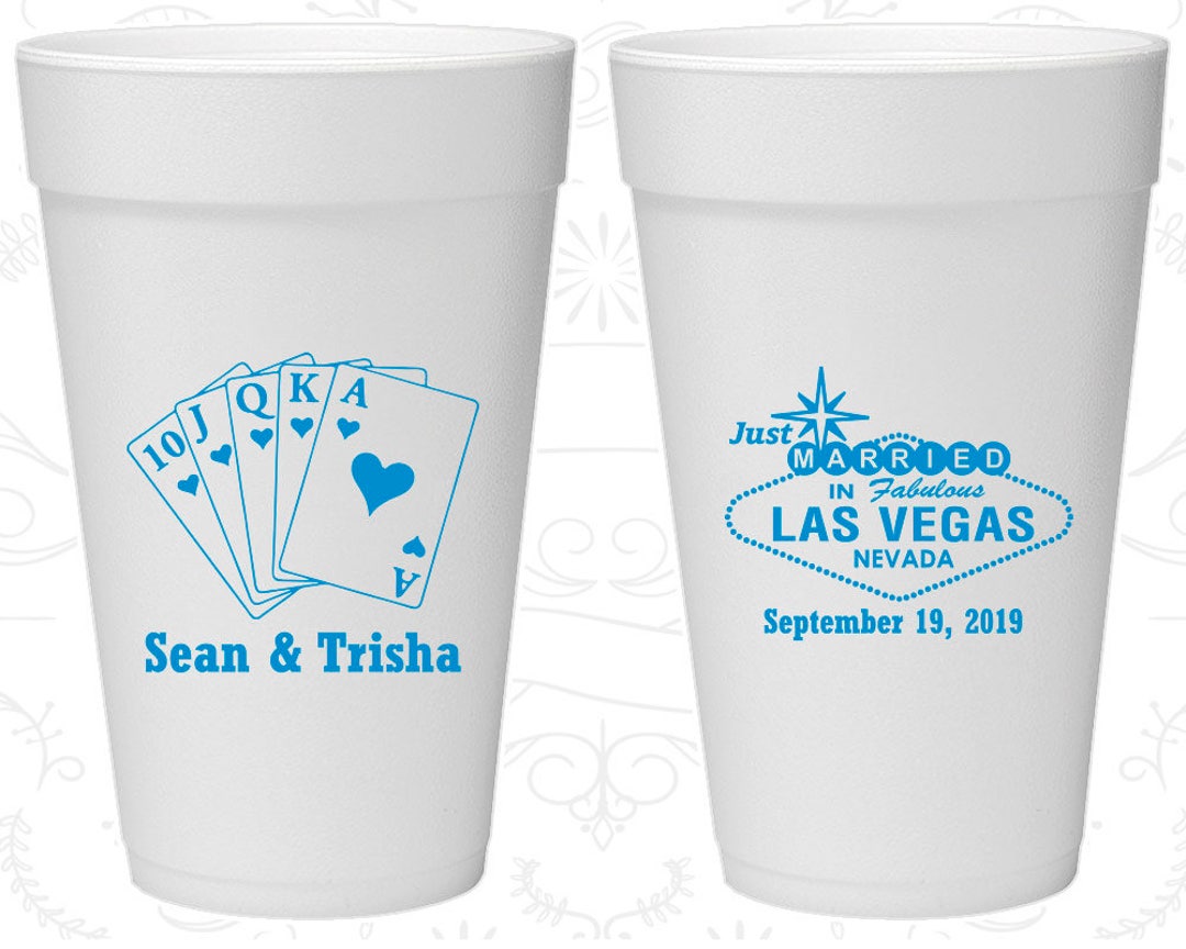 Las Vegas Wedding Customized Styrofoam Cups Just Married Etsy