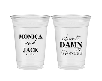 Personalized Disposable Cups, About Damn Time, Monogram, Cheap Monogram Soft Sided Cups | 809