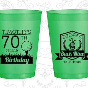70th Birthday Frosted Cups, Golf Birthday, Sports Birthday, Frosted Birthday Cups (20277)
