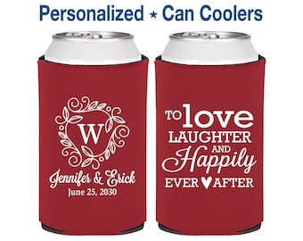 Custom Wedding Favor Can Coolers, Personalized Wedding Favors, Wedding Favors, Wedding Rehearsal Dinner Favors, Wedding Reception | 661