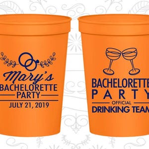Official Drinking Team, Bachelorette Party Favor Cups, Cocktail Bachelorette Party, Cocktails Girls Bachelorette, Bachelorette Cups | 60017