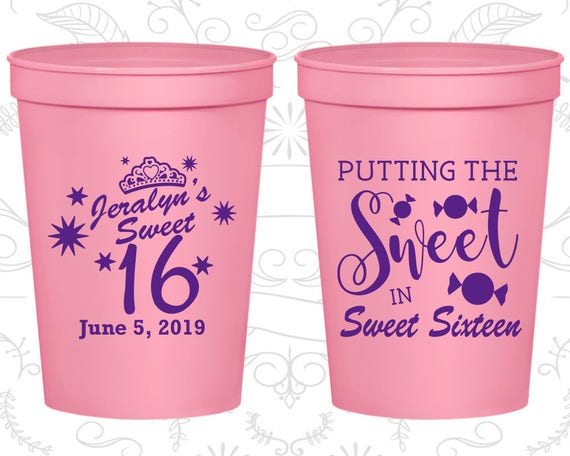 16th Birthday Cups Custom Plastic Birthday Cups Sweet 16 Cups Sweet Sixteen Cups Birthday Cups 142 By My Wedding Store Catch My Party 16th Birthday Cups Custom Plastic Birthday Cups Sweet 16 Cups Sweet Sixteen Cups Birthday Cups 142 By My Wedding Store Catch My Party