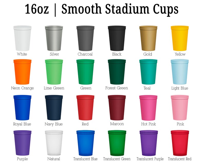 a group of cups with different colors of them