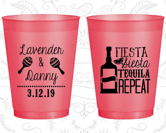 Fiesta Siesta, Tequila Repeat, Frosted Cups, Fiesta Wedding, Mexican Party, Mexico Wedding, Mexico Party, Pearl Frosted Cups (400) Il_570xn