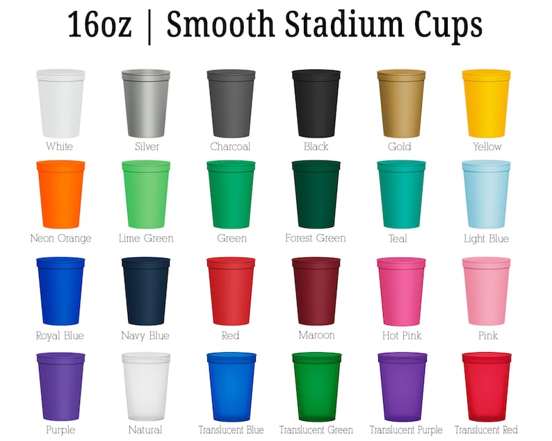 a group of cups with different colors of them
