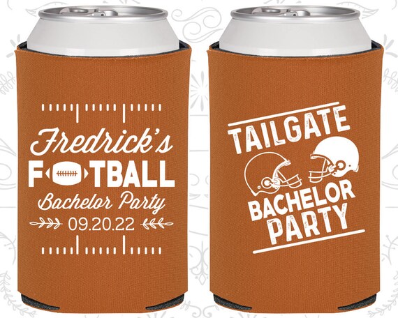 Football Bachelor Party Can Coolers, Bachelor Can Coolers, Tailgate Bachelor Party, Grooms Entourage (C40067) Il_570xn