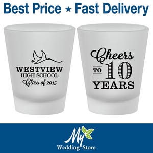 High School Reunion Shot Glasses, Class of 2015 Reunion, 10 Year Reunion, Class Reunion Gifts, College Reunion, Reunion Decorations | 140005