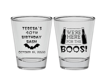 40th Birthday Shot Glasses, Personalized Birthday Glasses, Halloween Birthday, Beer Birthday, Birthday Shot Glasses | 20198