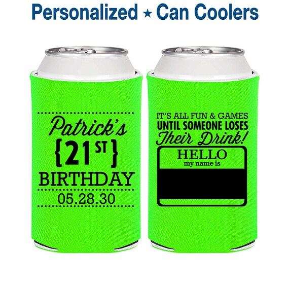21st Birthday, 21st Birthday Favors, Personalized Party Favors, Name Tags for Birthday | 340028