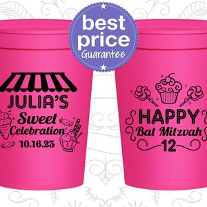 Bat Mitzvah Stadium Cups, Bat Mitzvah Party Favors, Bat Mitzvah Décor, Batmitzvah Favor, Candy Bat Mitzvah, Sweet Bat Mitzvah | 120010