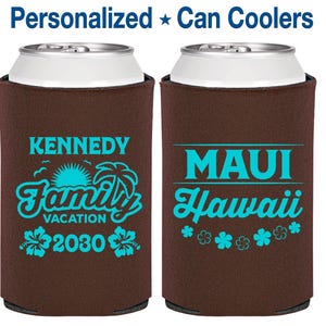 Vacation Party Favor, Vacation Can Cooler, Family Vacation Favors, Destination Vacation, Hawaii Family Vacation, Hawaii Family Trip | 180040
