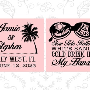 Slow Tide Rollin, White Sand, Cold Drink in My Hand, Wedding Favors, Summer Wedding Favors, Beach Wedding Favors, Wedding Can Coolers 451 image 4
