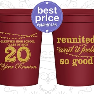 High School Reunion Cups, Class of 2005 Reunion, 20 Year Reunion, Class Reunion Favors, College Reunion, Reunion Decorations | 140011