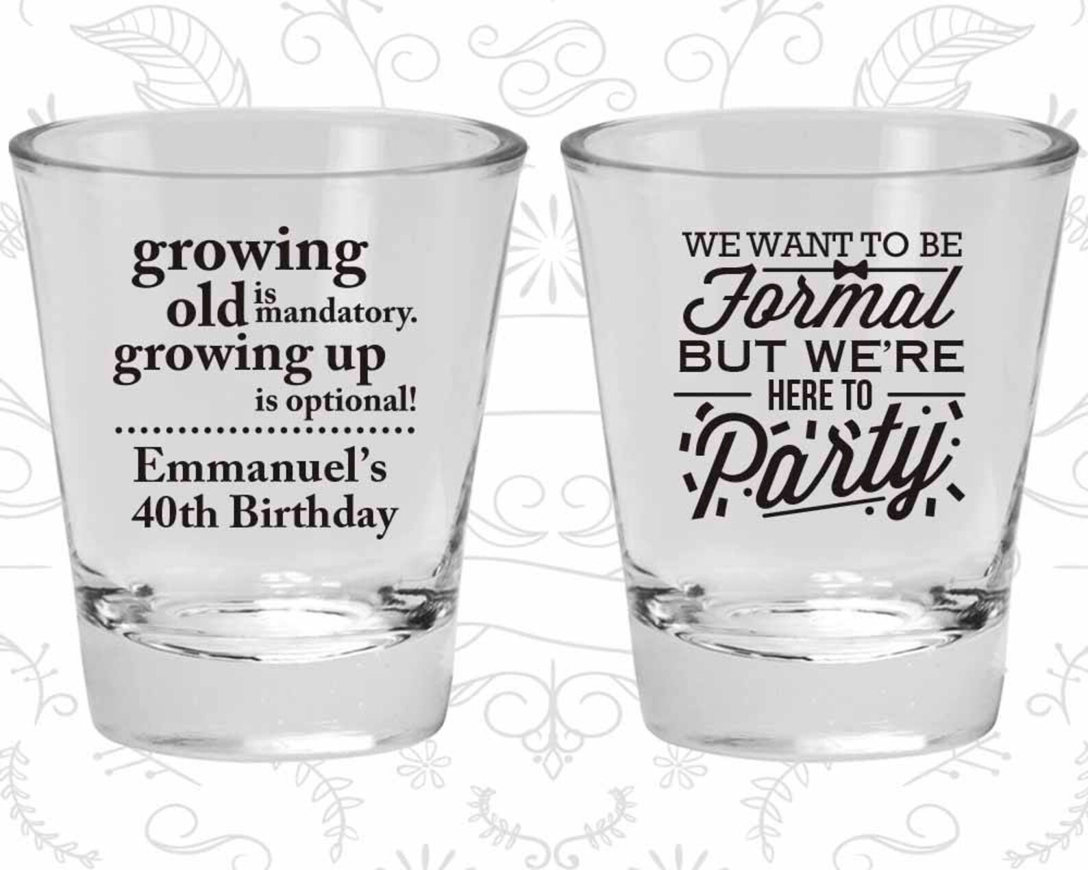 40th Birthday Shot Glasses Birthday Glasses Growing Old Etsy UK