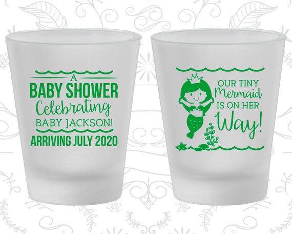 Mermaid Baby Shower, Baby Shower Shot Glasses, Tiny Mermaid Baby Shower, Baby Shower Glass (90046) Il_570xn