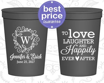 Wedding Favor Cups, Wedding Cups, Plastic Cups, Stadium Cups, Personalized Cups, Custom Stadium Cups, Wedding Favors, Monogram Cups | 661