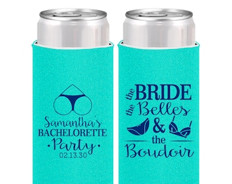 Bachelorette Party Can Coolers, Brides Belles The Boudoir, Bachelorette Party Favors, Bachelorette Can Cooler, Bachelorette Ideas | 60085