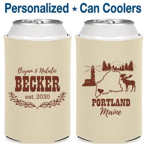 Maine Wedding Favors, Coolies, Destination Wedding Gift, State Wedding Favors, Maine Wedding Shower, Travel Wedding Favors | 168