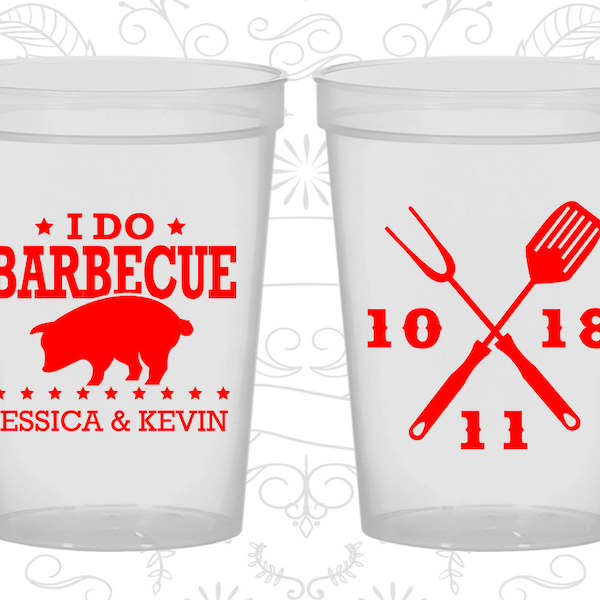 I Do BBQ Cups, Customized Stadium Cups, I Do Barbecue Cups, Wedding BBQ Cups, BBQ Pig, logo plastic cups (73)