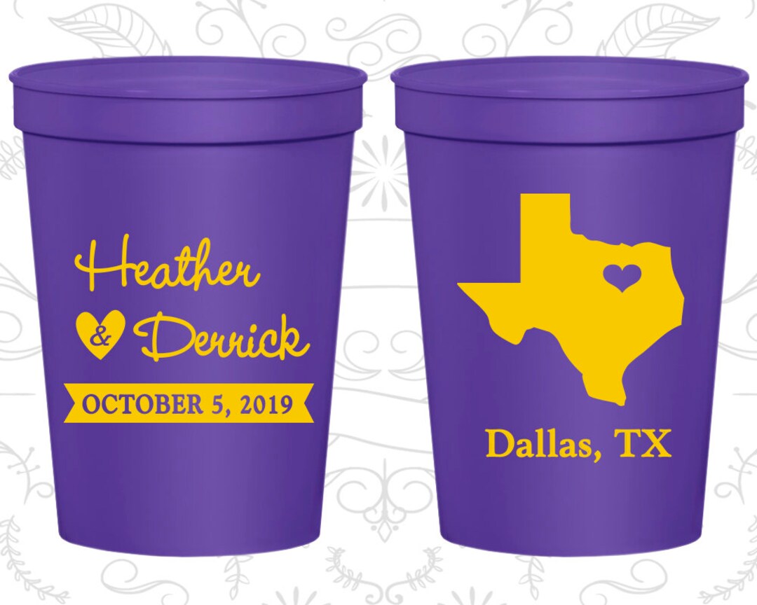 Texas Wedding Cups, Texas Stadium Cups, Texas Plastic Cups, Texas Cups ...