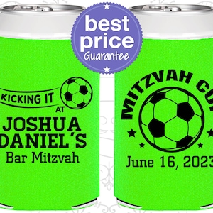 Bar Mitzvah Party Favors, Bar Mitzvah Can Coolers, Bar Mitzvah Ideas, Barmitzvah Gift, Soccer Bar Mitzvah, Sports Bar Mitzvah | 110008