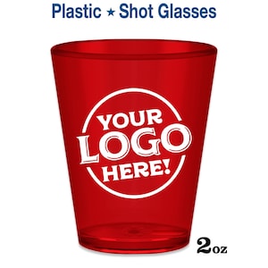 Plastic Shot Glasses, 2 oz Disposable Shot Glass, Custom Promotional Products, Personalized Gifts, Wedding Favors, Bachelorette, Birthday