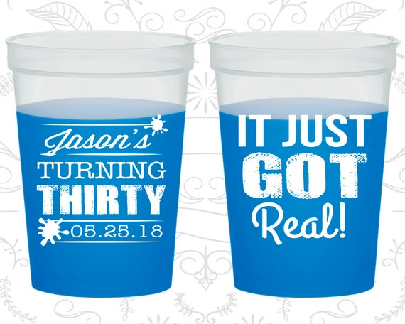 30th Birthday Mood Cups, Turning Thirty, It Just got real, Birthday Color Changing Cups (20235) Il_570xn