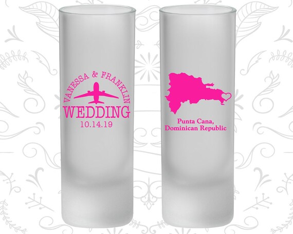 Dominican Republic Wedding, Frosted Tall Shot Glasses, Destination Wedding, Punta Cana Wedding (C172) Il_570xn