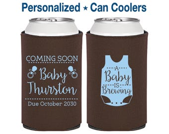 A Baby is Brewing, Baby Shower Decorations, Baby Reveal, Gender Reveal, Baby Shower Can Coolers | 90039
