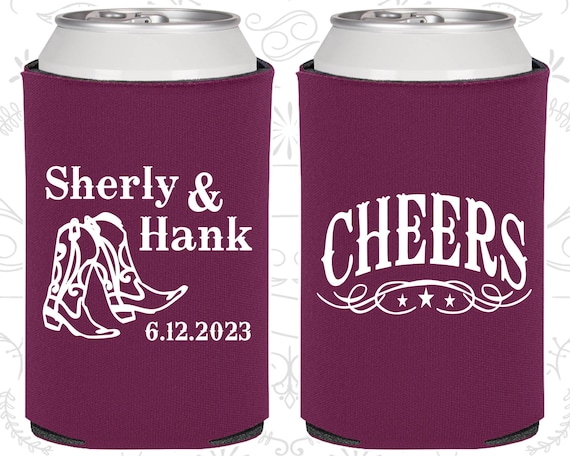 Personalized Wedding Favors, Cheers Wedding Favors, Country Wedding Favors, Cowboy Boots, Beverage Insulators (11) Il_570xn