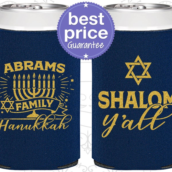 Hanukkah Party Favors, Hanukkah Can Coolers, Hanukkah Decorations, Hanukkah Gift, Hanukkah Party Ideas, Shalom Y'all (270014)