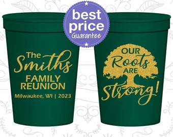 Family Reunion Stadium Cups, Family Reunion Ideas, Family Reunion Party Favors, Our Roots are Strong, Family Tree (160051)