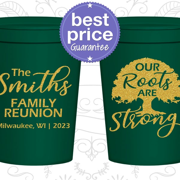 Family Reunion Stadium Cups, Family Reunion Ideas, Family Reunion Party Favors, Our Roots are Strong, Family Tree (160051)