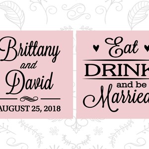 Eat Drink and Be Married, Frosted Party Cups, Hearts, Natural Frosted Cups 30 Bild 5