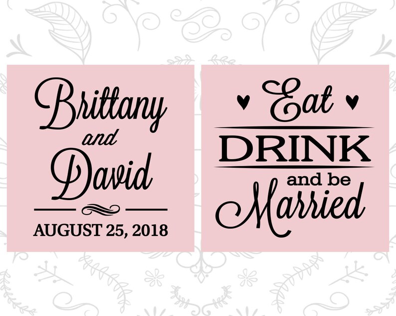 Eat Drink and Be Married, Frosted Party Cups, Hearts, Natural Frosted Cups 30 Bild 5