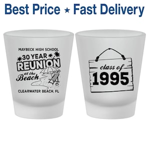 High School Reunion Shot Glass, Class of 1995 Reunion, 30 Year Reunion, Class Reunion Favors, College Reunion, Reunion Decor | 140022