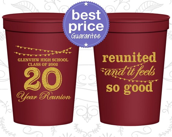 High School Reunion Cups, Class of 2002 Reunion, 20 Year Reunion, Class Reunion Favors, College Reunion, Reunion Decorations (140011) Il_570xn