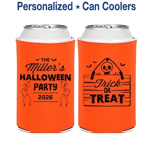 Halloween Favors, Halloween Can Coolers, Personalized Halloween, Halloween Party Decor, Trick or Treat, Skeleton | 250010