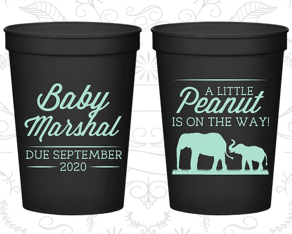 Baby Shower Cups Cup Favors 90180 Elephant Little Peanut Is On The Way
