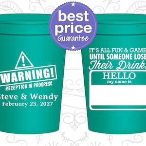 Wedding Cups, Plastic Cups, Stadium Cups, Personalized Cups, Custom Wedding Cups, Plastic Wedding Cups, Wedding Favors | 580