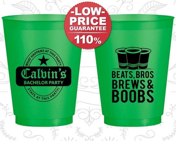 Frosted Bachelor Cups, Bachelor Party Cups, Bachelor Cups, Personalized Bachelor Cups, Custom Bachelor Cups, Bachelor Party Favors (C40031) Il_570xn