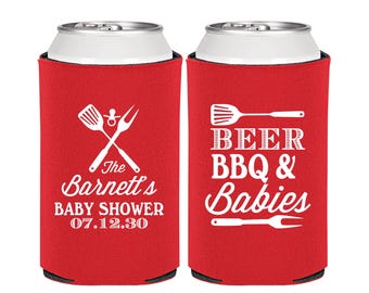 BBQ Baby Shower, Baby Shower Decorations, barbecue Baby Shower, Beer Bbq Babies, Baby Shower Can Cooler, Baby Shower Guest Favors | 90113