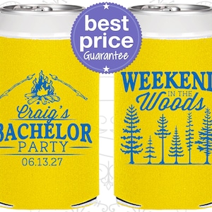 Bachelor Weekend, Bachelor Party Can Coolers, Camping Bachelor Party Can Coolers, Stag Night Favors | 40093