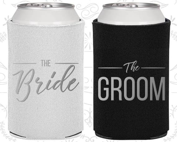 Bride and Groom Can Cooler, Bride and Groom Gift, Bride and Groom Set, Couples Gift Set, Bride Groom Gift (320016) Il_570xn