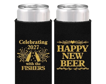 New Years Eve Party Favors, New Years Can Coolers, NYE Party 2027, Happy New Beer | 170004