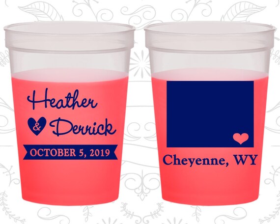 Wyoming Wedding, Wedding Favor Party Mood Cups, Destination Wedding, State Wedding, Yellow Mood Cups (149) Il_570xn